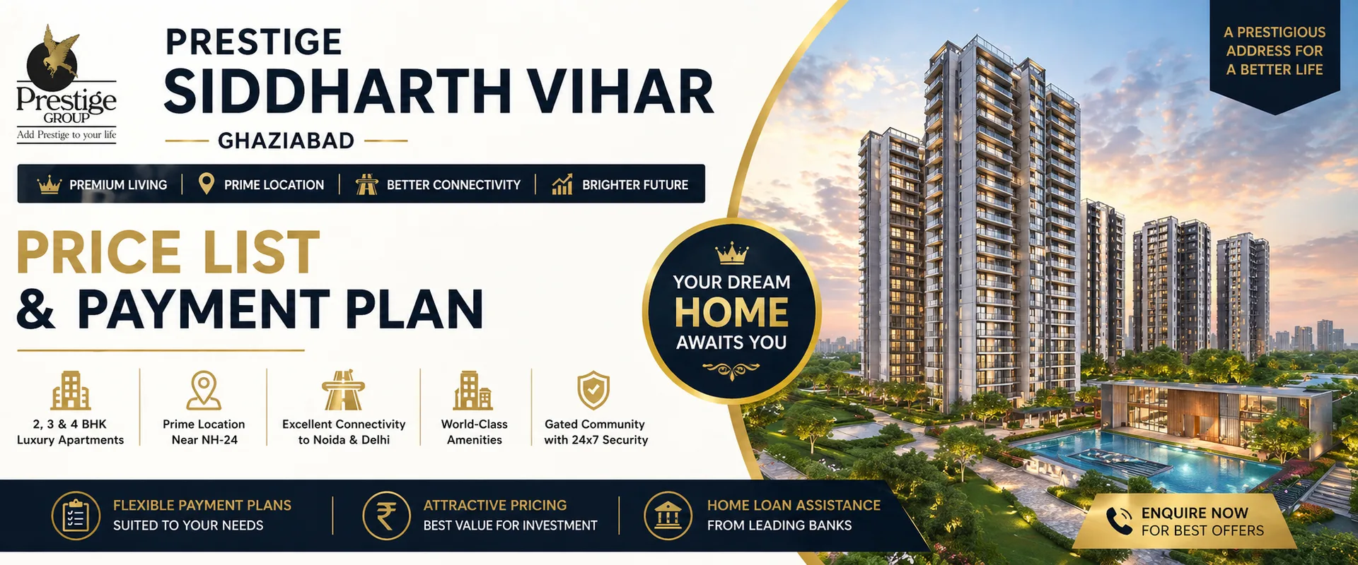 Prestige Siddharth Vihar Ghaziabad Price List & Payment Plan