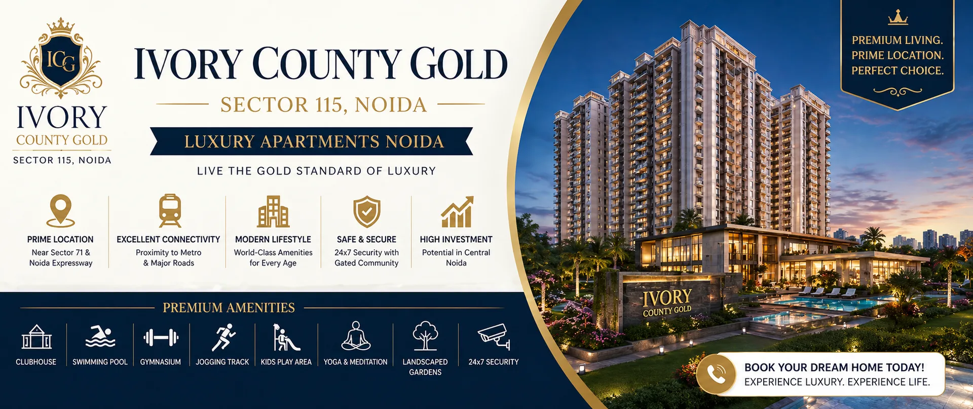 Ivory County Gold Sector 115 Noida Luxury Apartments