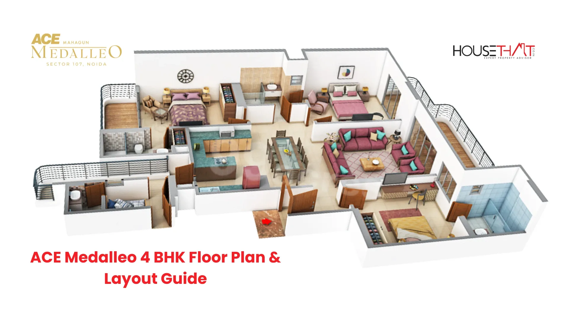 ACE Medalleo 4 BHK Floor Plan & Layout Guide