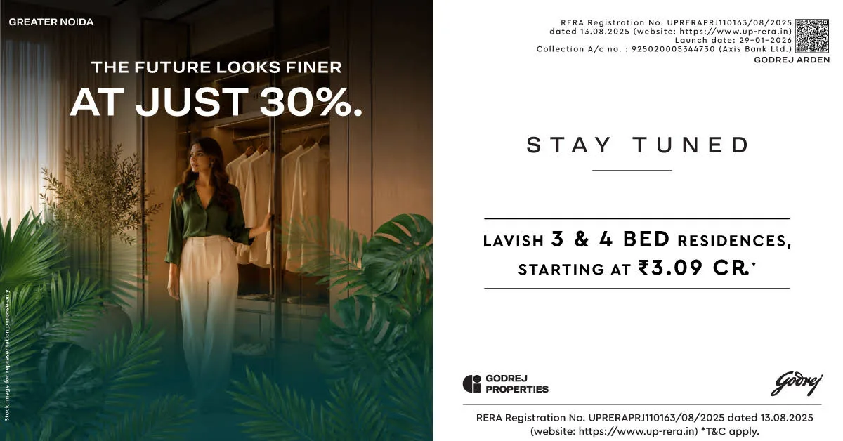 Premium 3 &amp; 4 BHK Residences at Godrej Arden from ₹3.09 Cr*